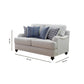 Fabric Upholstered Loveseat with Sloped Armrests and Turned Legs,Light Gray By Casagear Home BM219560