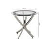 Round Tempered Glass Top End Table with Curved Metal Legs Silver and Clear By Casagear Home BM219597