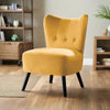 Armless Accent Chair with Button Tufted Flared Back, Yellow By Casagear Home