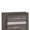 2-Drawer Nightstand with 1 Hidden Jewelry Drawer,Gray & Silver By Casagear Home BM219795