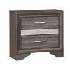 2-Drawer Nightstand with 1 Hidden Jewelry Drawer,Gray & Silver By Casagear Home BM219795