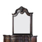 Traditional Style Wooden Dresser Mirror with Engraved Details Cherry Brown By Casagear Home BM219797