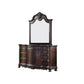 Traditional Style Wooden Dresser Mirror with Engraved Details, Cherry Brown By Casagear Home