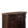 European Style Nightstand with 3 Drawers and Marble Top Dark Cherry Brown By Casagear Home BM219819