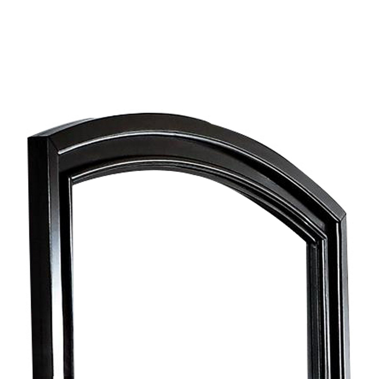 42’’ Wooden Frame Dresser Mirror with Curved Top Black By Casagear Home BM219846