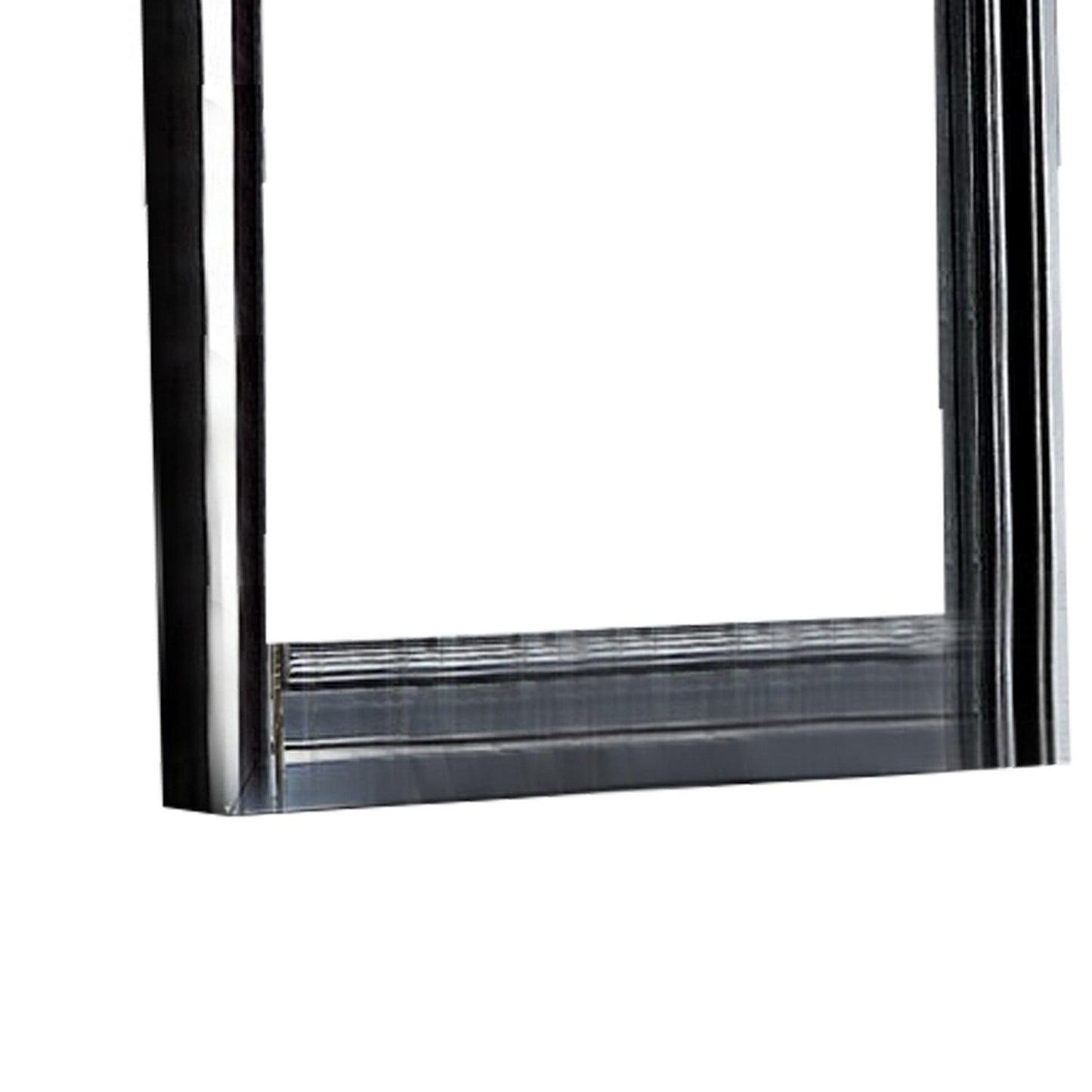 42’’ Wooden Frame Dresser Mirror with Curved Top Black By Casagear Home BM219846