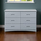 32" Wooden Dresser with 6 Drawers and Recessed Handles, Gray By Casagear Home