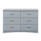 32’’ Wooden Dresser with 6 Drawers and Recessed Handles Gray By Casagear Home BM219868