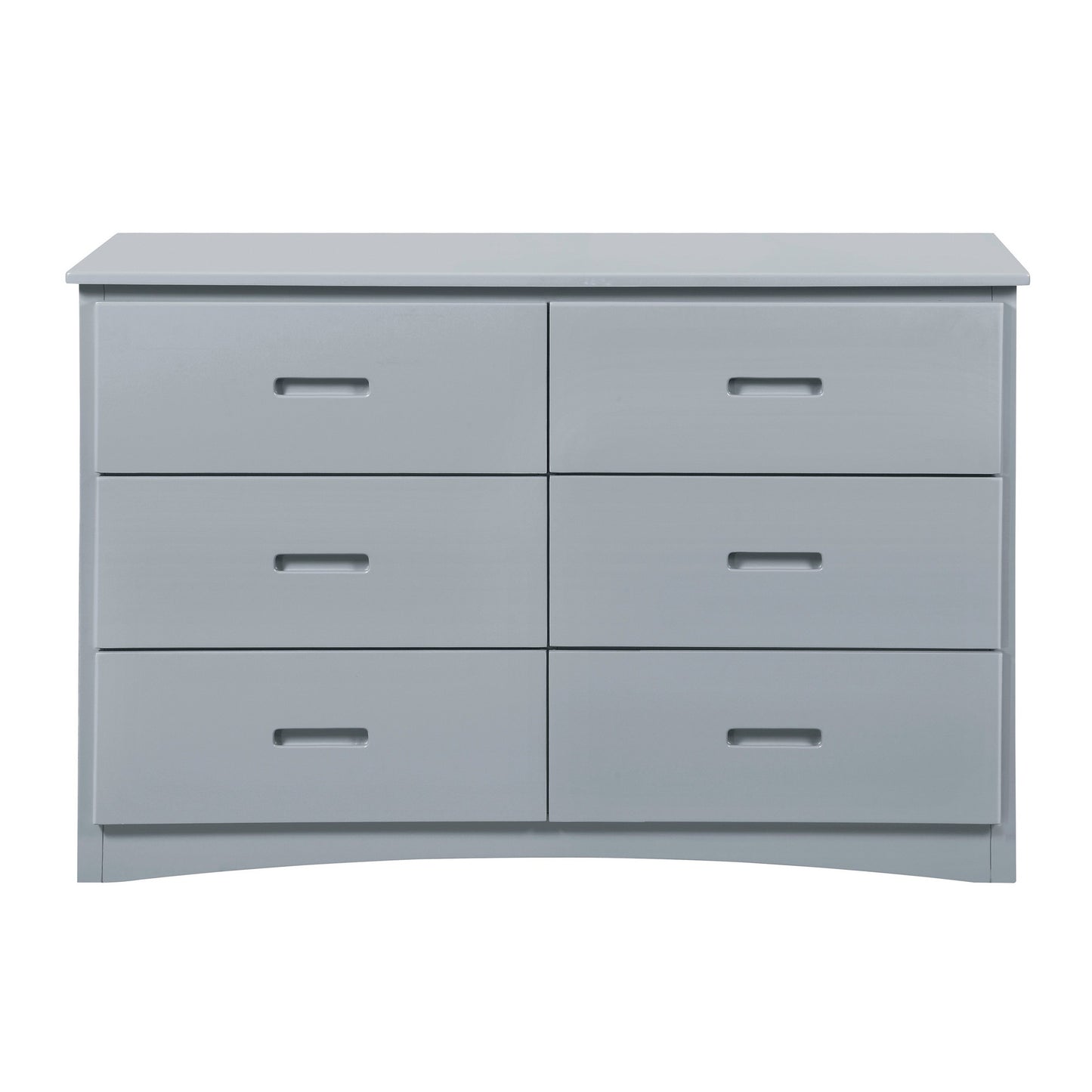 32’’ Wooden Dresser with 6 Drawers and Recessed Handles Gray By Casagear Home BM219868