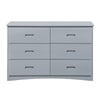 32’’ Wooden Dresser with 6 Drawers and Recessed Handles Gray By Casagear Home BM219868