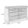 6 Drawer Wooden Dresser with Hanging Pull Handles White and Weathered Gray By Casagear Home BM219883