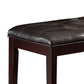 20’ Button Tufted Leatherette Seat Wooden Bench Brown By Casagear Home BM219900