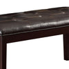 20’ Button Tufted Leatherette Seat Wooden Bench Brown By Casagear Home BM219900