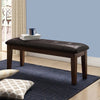 20" Button Tufted Leatherette Seat Wooden Bench, Brown By Casagear Home