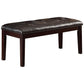 20’ Button Tufted Leatherette Seat Wooden Bench Brown By Casagear Home BM219900