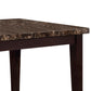 Rectangular Faux Marble Top Dining Table Espresso Brown By Casagear Home BM219901