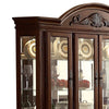 Wooden Buffet with Hutch and Molded Trim Details Dark Brown By Casagear Home BM219907