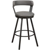 25’’ Leatherette Pub Chair with Metal Legs Set of 2 Gray By Casagear Home BM219936