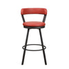 25’’ Leatherette Pub Chair with Metal Legs Set of 2 Red By Casagear Home BM219937