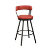 25’’ Leatherette Pub Chair with Metal Legs Set of 2 Red By Casagear Home BM219937