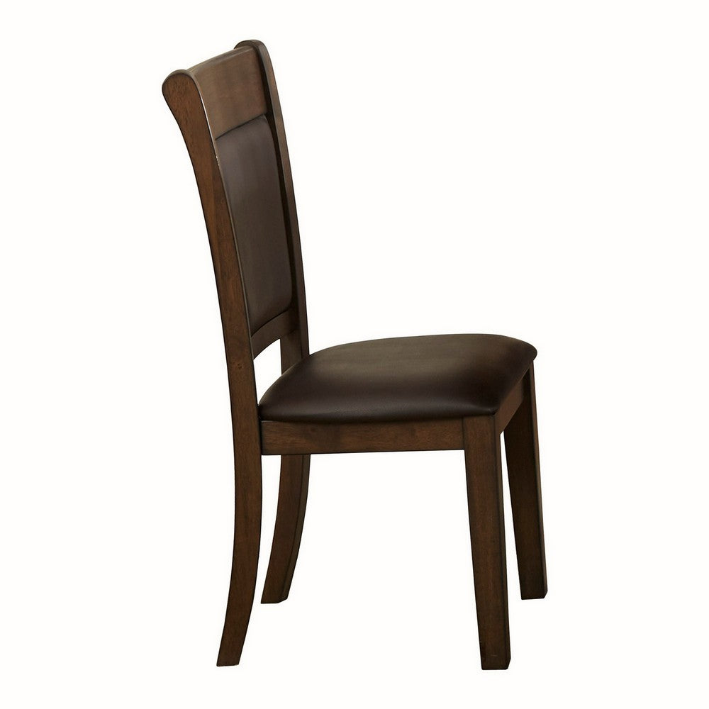 19’’ Padded Side Chair with Curved Backrest Set of 2 Brown By Casagear Home BM219958