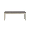 20’ Fabric Padded Bench with Wood Frame,Antique White & Gray By Casagear Home BM219962