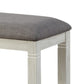 20’ Fabric Padded Bench with Wood Frame,Antique White & Gray By Casagear Home BM219962