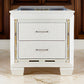 28" Wooden Nightstand with 2 Drawers and LED, White By Casagear Home