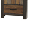 Plank Style 2 Drawer Wooden Nightstand with Metal Bar Handles Brown By Casagear Home BM220027