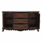 2 Doors Cabinet Wooden Buffet with 3 Drawers and Claw Feet Cherry Brown By Casagear Home BM220089