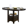 Oval Wooden Counter Height Table with Extension Leaf and Open Shelf Brown By Casagear Home BM220097