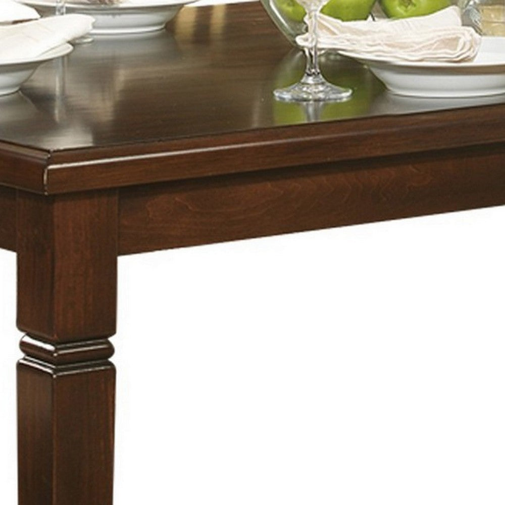 60’ Rectangular Wooden Dining Table with Tapered Legs Oak Brown By Casagear Home BM220101