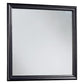 Wooden Frame Mirror with Mounting Hardware Black and Silver By Casagear Home BM220169