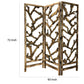 72 Inch 3 Panel Screen Divider Rustic Mulberry Branch Design Brown By Casagear Home BM220198