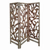 72 Inch 3 Panel Screen Divider Rustic Mulberry Branch Design Brown By Casagear Home BM220198