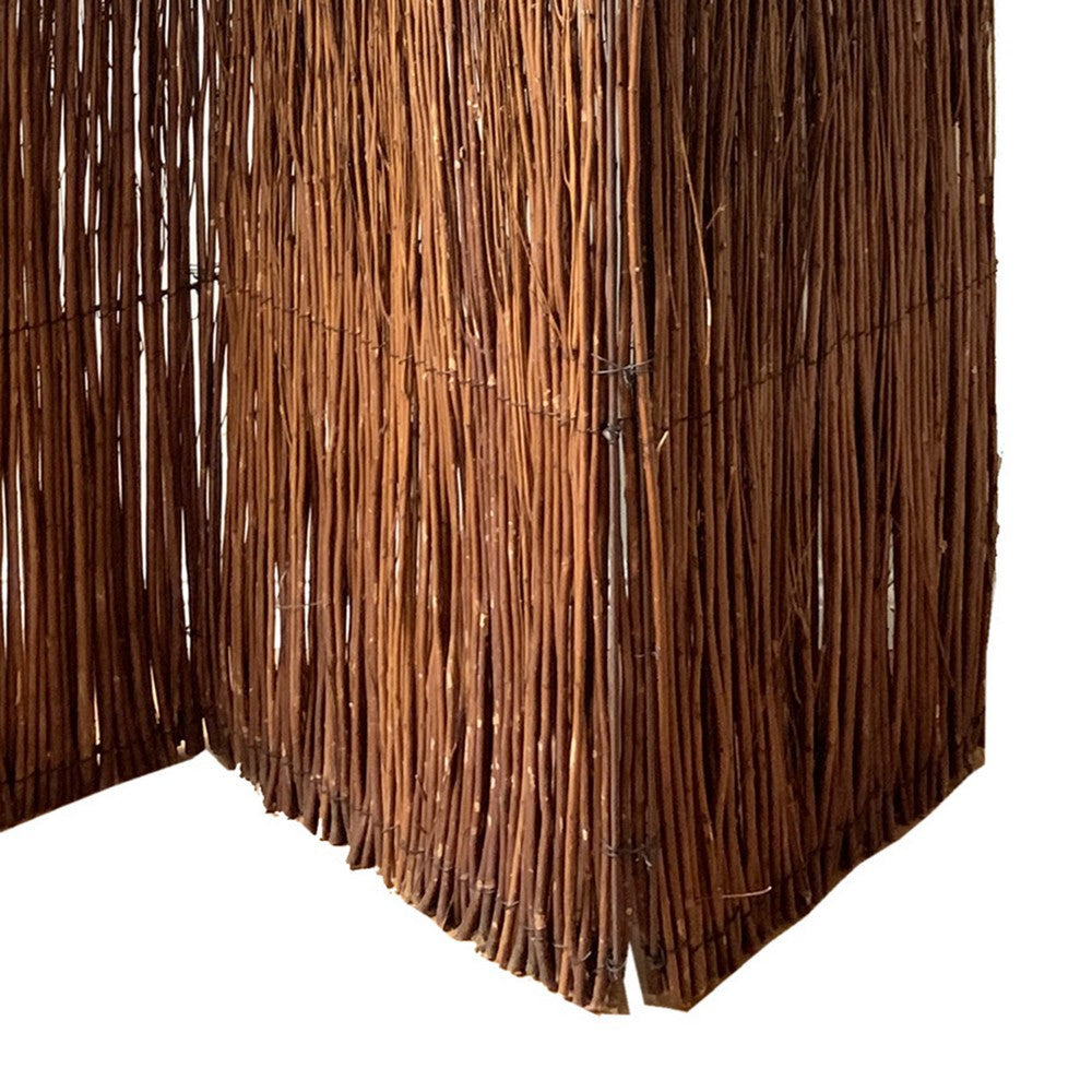 3 Panel Vertically Aligned Willow Branches Room Divider Brown By Casagear Home BM220201