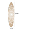 Wooden Surfboard Wall Art with Medallion Print Brown and White By Casagear Home BM220213