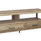 59 Inch Wooden TV Console with 2 Storage Drawers and Open Shelf Brown By Casagear Home BM220229