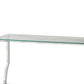 Glass Top Sofa Table with Metal Frame and Mirror Shelf Chrome By Casagear Home BM220309