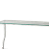 Glass Top Sofa Table with Metal Frame and Mirror Shelf Chrome By Casagear Home BM220309