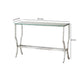 Glass Top Sofa Table with Metal Frame and Mirror Shelf Chrome By Casagear Home BM220309