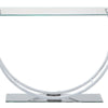 Contemporary U Shape Glass Tabletop Sofa Table Silver By Casagear Home BM220321