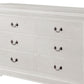 6 Drawer Wooden Dresser with Metal Hanging Pulls and Bracket Feet White By Casagear Home BM220334