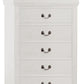 47 5-Drawer Chest with Metal Hanging Pulls White By Casagear Home BM220335