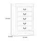 47 5-Drawer Chest with Metal Hanging Pulls White By Casagear Home BM220335