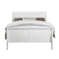 Wooden Full Bed with Panel Design Sleigh Headboard and Footboard White By Casagear Home BM220336