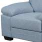 Transitional Fabric Upholstered Chair with Pillow Top Armrests Light Blue By Casagear Home BM220388