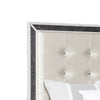 Faux Crystal Tufted Fabric Queen Headboard with Straight Legs White By Casagear Home BM220400