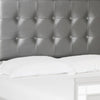 Faux Crystal Tufted Fabric Twin Headboard with LED Trim Gray By Casagear Home BM220405