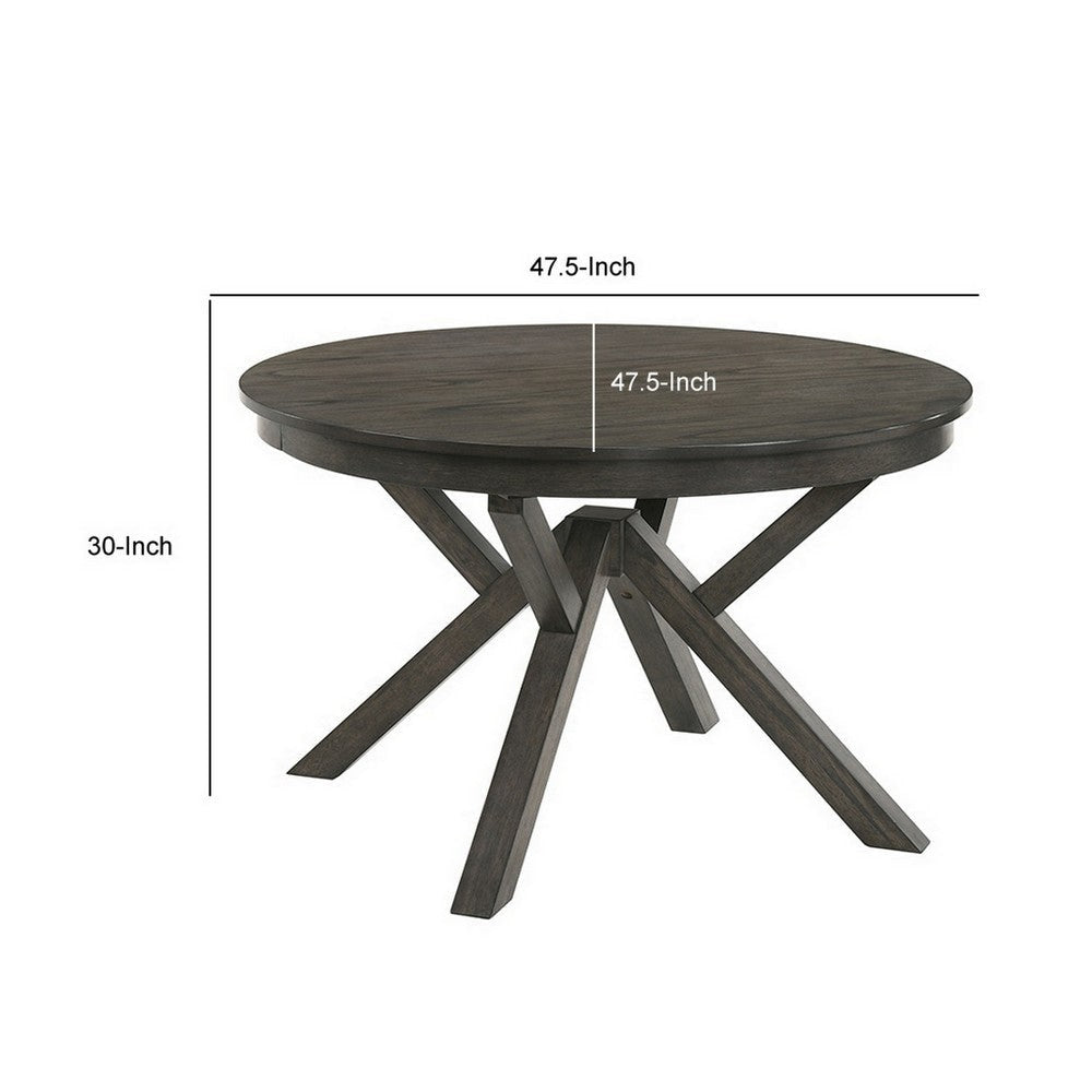 Rectangle Top Wooden Dining Table with X Shaped Legs and Trestle Base Gray By Casagear Home BM220407